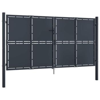 Gartentor aus Stahl 300 x 150 cm Anthrazit