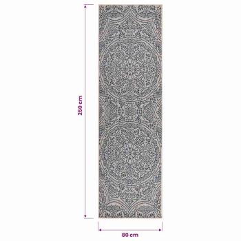 Outdoor-Teppich Flachgewebe 80x250 cm Blaues Muster