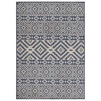 ARDEBO.de - Outdoor-Teppich Flachgewebe 200x280 cm Blau Gestreift