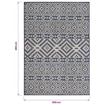 Outdoor-Teppich Flachgewebe 200x280 cm Blau Gestreift
