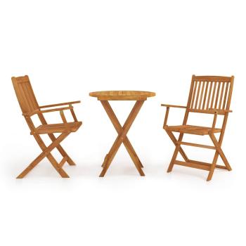 ARDEBO.de - 3-tlg. Bistro-Set Klappbar Massivholz Akazie