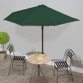 ARDEBO.de - Balkon-Sonnenschirm mit Alu-Mast Grün 300x155 cm Halbrund