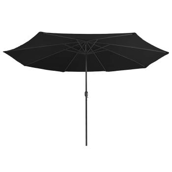 Sonnenschirm mit Metall-Mast 390 cm Schwarz