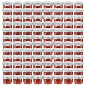 ARDEBO.de - Marmeladengläser mit Silbernen Deckeln 96 Stk. 110 ml