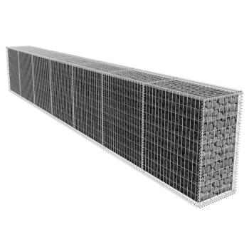 ARDEBO.de - Gabionenwand mit Abdeckung Verzinkter Stahl 600x50x100 cm