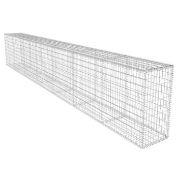Gabionenwand mit Abdeckung Verzinkter Stahl 600x50x100 cm