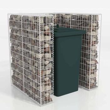 Gabionen-Mülltonnenverkleidung für 1 Tonne Stahl 110x100x120cm