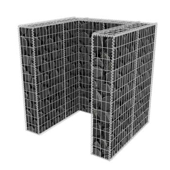 Gabionen-Mülltonnenverkleidung für 1 Tonne Stahl 110x100x120cm