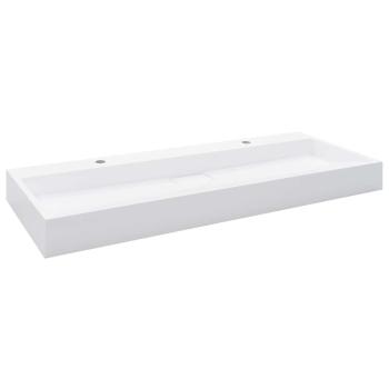 Waschbecken 120 x 46 x 11 cm Mineralguss/Marmorguss Weiß