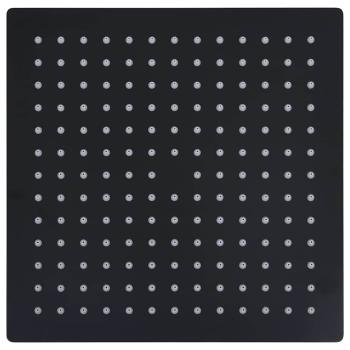 Regenbrause Edelstahl 25x25 cm Quadrat Schwarz