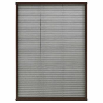 Insektenschutz-Plissee für Fenster Aluminium Braun 80x120 cm