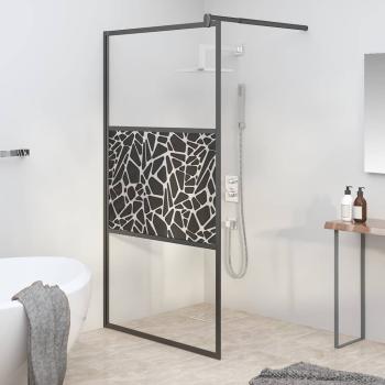 ARDEBO.de - Duschwand f?r Walk-In Dusche 115x195 cm ESG Steindesign Schwarz