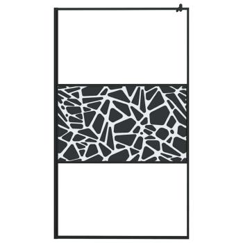 Duschwand f?r Walk-In Dusche 115x195 cm ESG Steindesign Schwarz