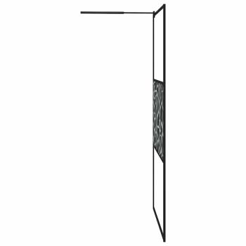 Duschwand f?r Walk-In Dusche 115x195 cm ESG Steindesign Schwarz