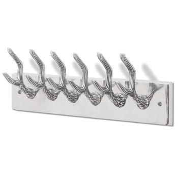 ARDEBO.de - Aluminium Garderobenhaken Hakenleiste Hut-/Krawattenaufhänger Silber