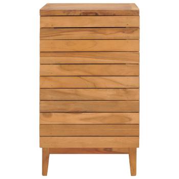 Wäschekorb 40×40×70 cm Teak Massivholz