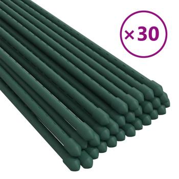 Pflanzenstützen 30 Stk. Grün 150 cm Stahl