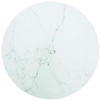ARDEBO.de - Tischplatte Wei? ?40x0,8 cm Hartglas in Marmoroptik