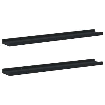 Bilderleisten 2 Stk. Schwarz 80x9x3 cm MDF