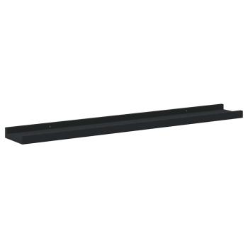 Bilderleisten 2 Stk. Schwarz 80x9x3 cm MDF
