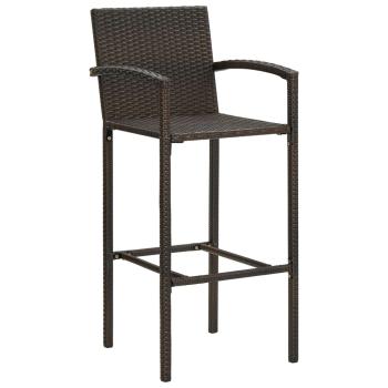 Barhocker 2 Stk. Braun Poly Rattan