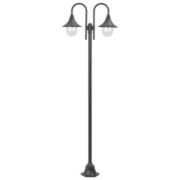 ARDEBO.de - Garten-Pollerleuchte E27 220 cm Aluminium 2-Laterne Bronze