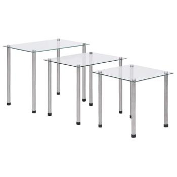 ARDEBO.de - Satztische 3-tlg. Transparent Hartglas
