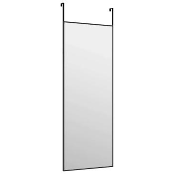 Türspiegel Schwarz 30x80 cm Glas und Aluminium