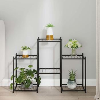 ARDEBO.de - Blumenständer 83x25x60 cm Schwarz Eisen
