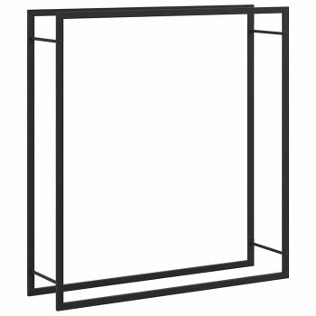 Brennholzregal Mattschwarz 110x28x116 cm Stahl
