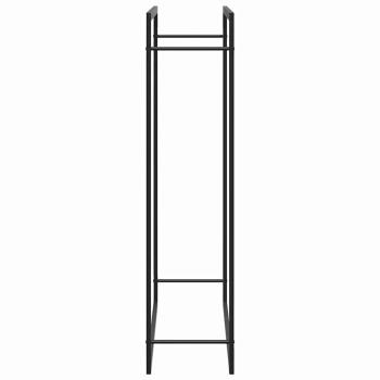 Brennholzregal Mattschwarz 110x28x116 cm Stahl
