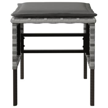 Gartenhocker mit Kissen 4 Stk. Grau Poly Rattan
