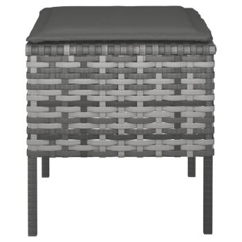 Gartenhocker mit Kissen 4 Stk. Grau Poly Rattan