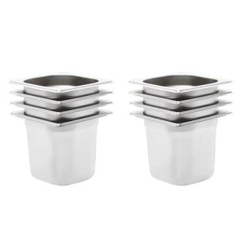 ARDEBO.de - Gastronormbehälter 8 Stk. GN 1/6 150 mm Edelstahl