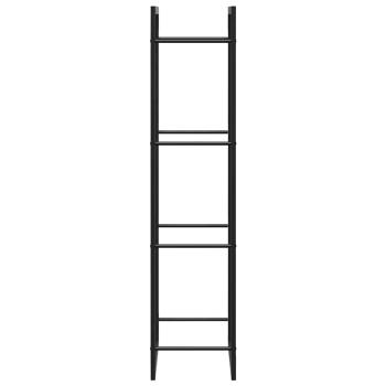 Brennholzregal Mattschwarz 50x28x132 cm Stahl