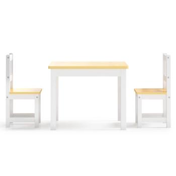 3-tlg. Kinder-Sitzgruppe Weiß und Beige MDF