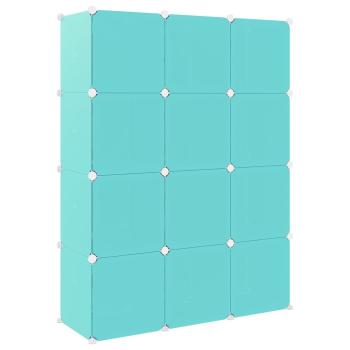 Kinderschrank Modular mit 12 Würfeln Grün PP