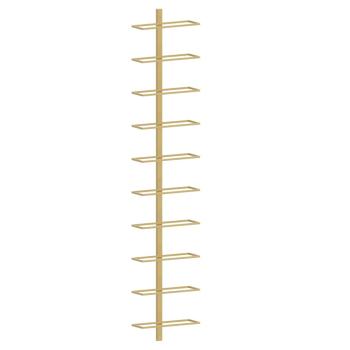 Wand-Weinregal für 10 Flaschen Golden Metall