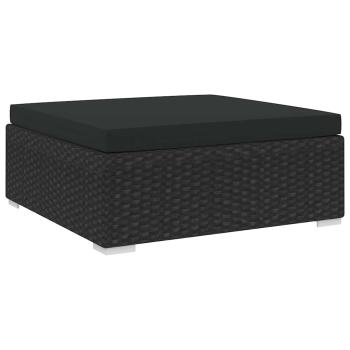 ARDEBO.de - Modular-Fußhocker 1 Stk. mit Kissen Poly-Rattan Schwarz