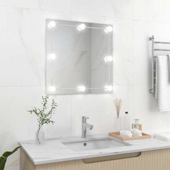 ARDEBO.de - Wandspiegel mit LED-Beleuchtung Quadratisch Glas