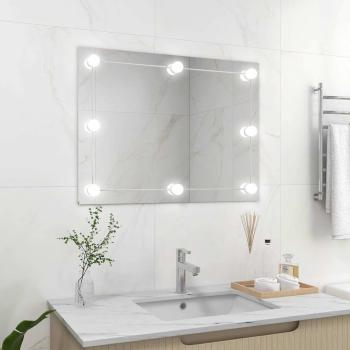 ARDEBO.de - Wandspiegel ohne Rahmen mit LED-Beleuchtung Rechteckig Glas