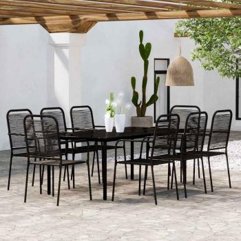 ARDEBO.de - 9-tlg. Garten-Essgruppe Schwarz