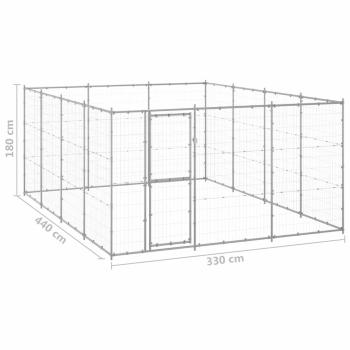 Outdoor-Hundezwinger Verzinkter Stahl 14,52 m²