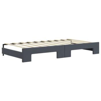Tagesbett Ausziehbar mit Schubladen Dunkelgrau 90x190 cm Samt