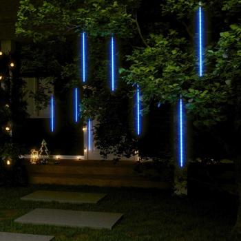 ARDEBO.de - 8 Stk. Meteorlichter 50 cm 288 LEDs Innen- Außenbereich Blau