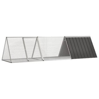 ARDEBO.de - Kaninchenkäfig Anthrazit 302,5x80,5x71 cm Verzinkter Stahl