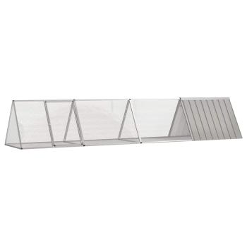 ARDEBO.de - Kaninchenkäfig Grau 403,5x80,5x71 cm Verzinkter Stahl