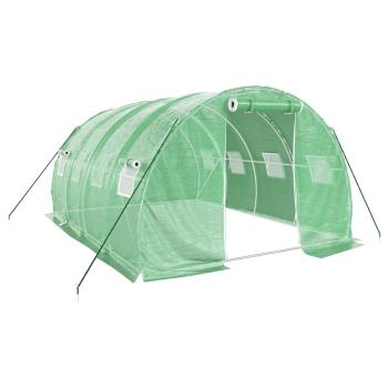 Gewächshaus mit Stahlrahmen Grün 12 m² 4x3x2 m