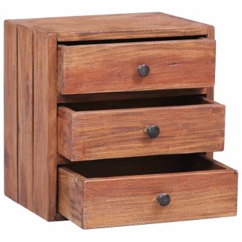 Nachttisch mit 3 Schubladen 35x25x35 cm Altholz Massiv