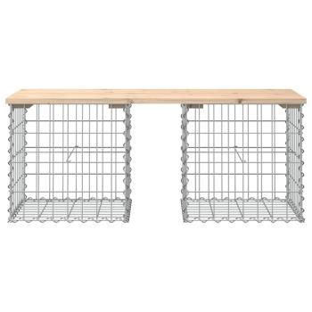 Gartenbank aus Gabionen 103x44x42 cm Massivholz Kiefer